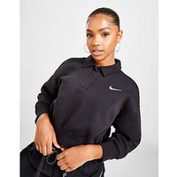 Nike Phoenix Fleece Crop Polo Sweatshirt - Black