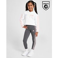 adidas Girls' Linear Crop Hoodie/Leggings Set Children - White - Kids